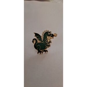 Vintage Collectible Dragon Green Color‎ Pinback Lapel Pin Hat Pin